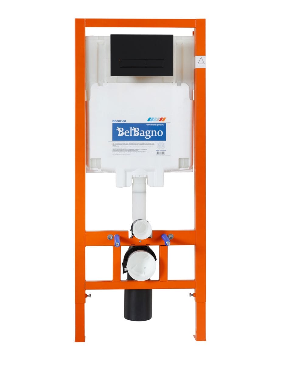 Инсталляция для унитаза BelBagno BB002-80BB012-MR-NERO.M с кнопкой черный