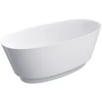 Ванна из литьевого мрамора Omnires Neo NEO158WWBP 157,5x72 см, отдельностоящая, белый глянец