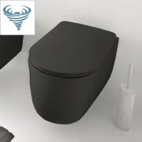 Унитаз подвесной Kerasan Nolita 531531 безободковый, торнадо, черный матовый