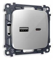 Розетка 2хUSB type A и C без рамки Ambrella Volt Quant MO411010