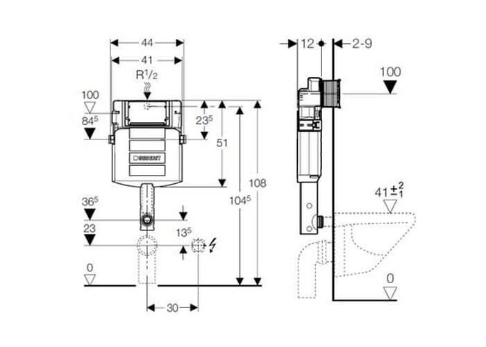 Бачок скрытого монтажа Geberit Duofix 109.300.00.5