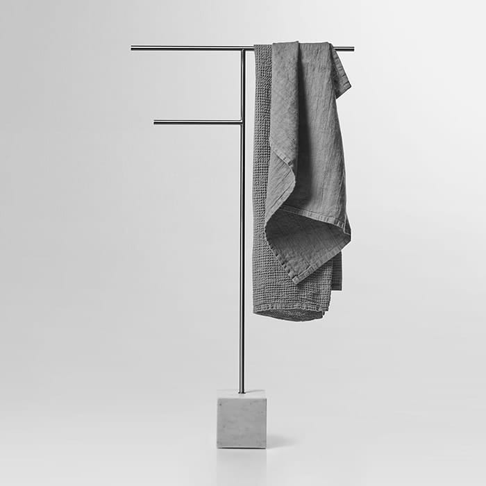 Полотенцедержатель Antonio Lupi Bivio BIVIO3.8/steel.carrara мрамор/сталь