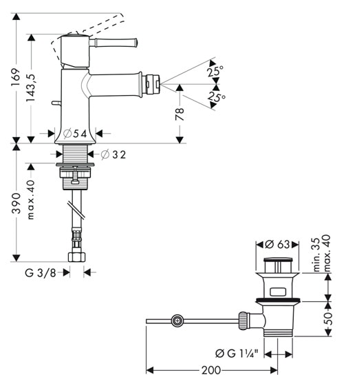 Смеситель для биде hansgrohe Talis Classic 14120000