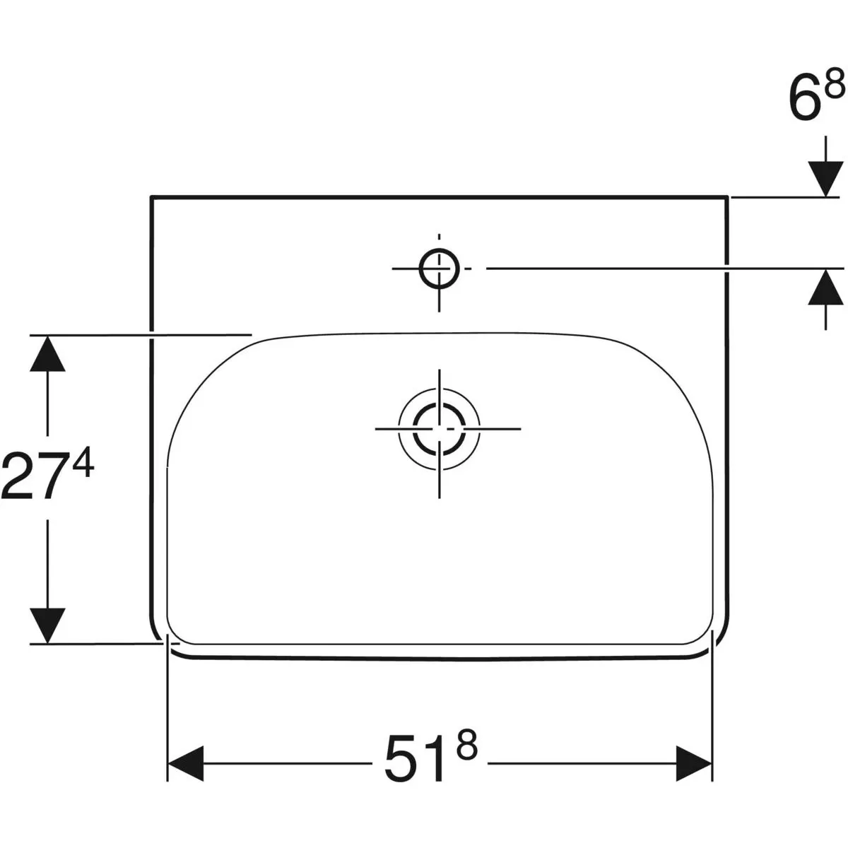 Раковина 55x44 см Geberit Smyle Square 500.259.01.1