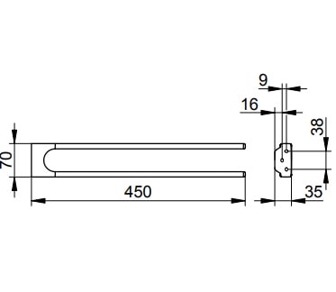 Полотенцедержатель Keuco Moll 12718250000 шлифованная латунь