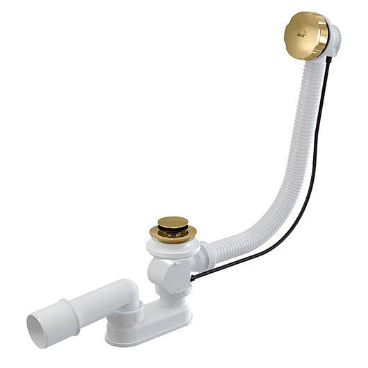 Слив-перелив AlcaPlast A55GOLD-80 (золото) для нестандартных ванн (A55GOLD-80-RU-01)
