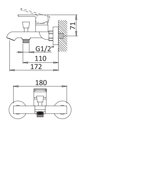 Смеситель для ванны Cezares NAUTIC NAUTIC-VM-NOP