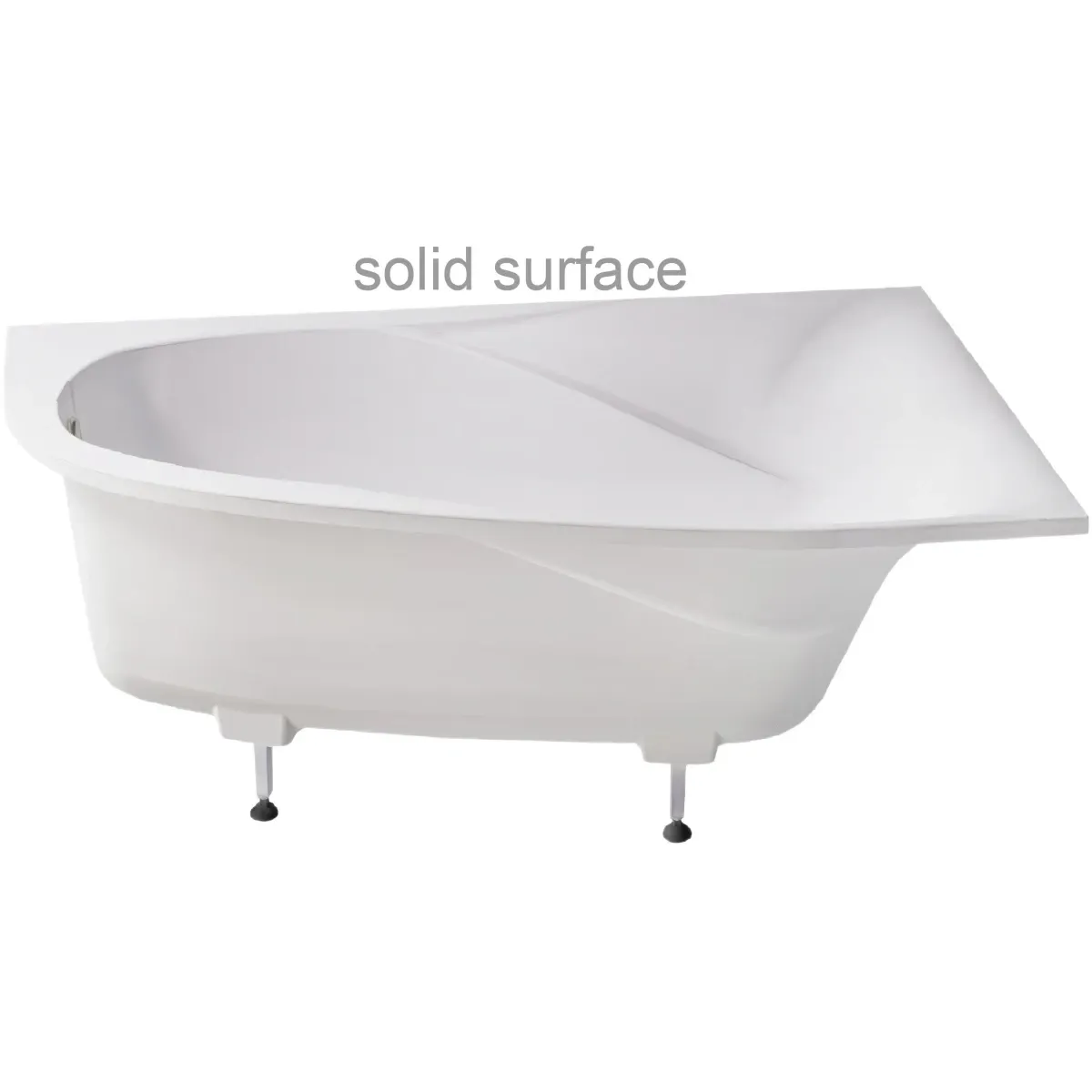 Ванна из литьевого мрамора Astra-Form Селена Solid Surface 01010081 170x100 см R, угловая, белый матовый
