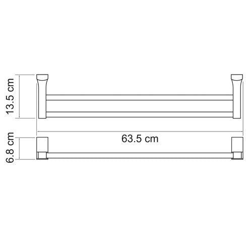 Штанга для полотенец двойная WasserKraft K-5040WHITE