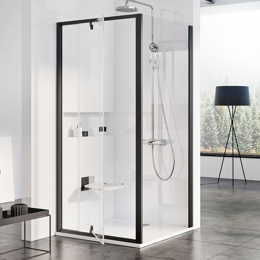 Душевая стенка Ravak Pivot PPS-80 90G40300Z1 белая+Transparent