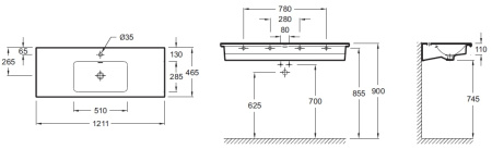 Раковина Jacob Delafon Vox EXAB112-Z-00