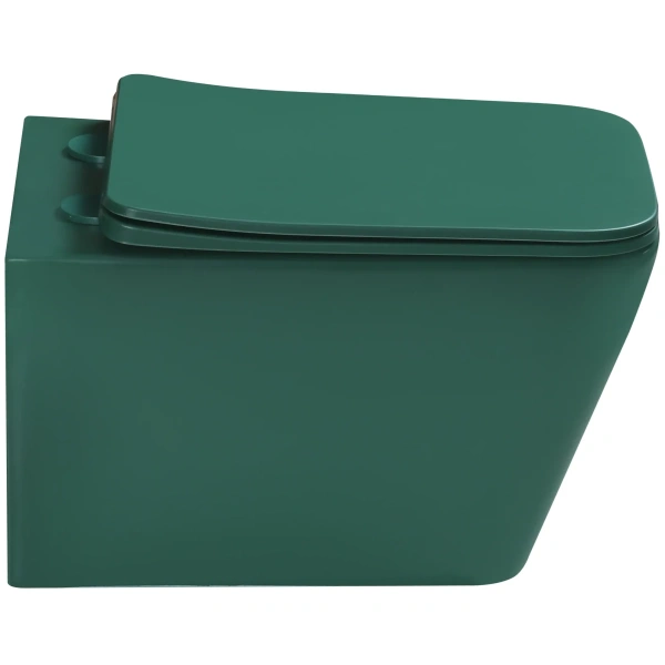 Унитаз подвесной SantiLine SL-5007G безободковый, с сиденьем микролифт, зеленый матовый