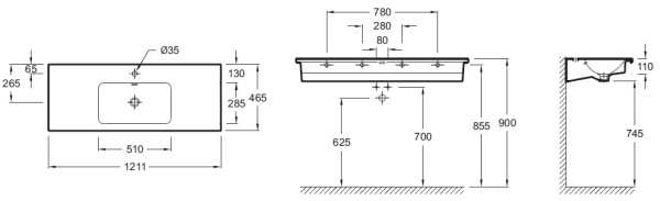 Раковина Jacob Delafon Vox EXAB112-Z-00