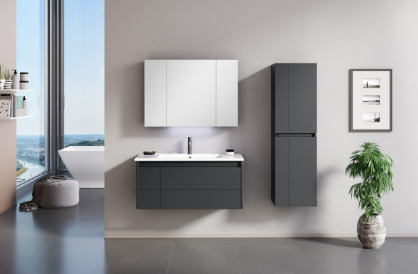 Зеркальный шкаф Orka Likya 100 3001090 антрацит матовый