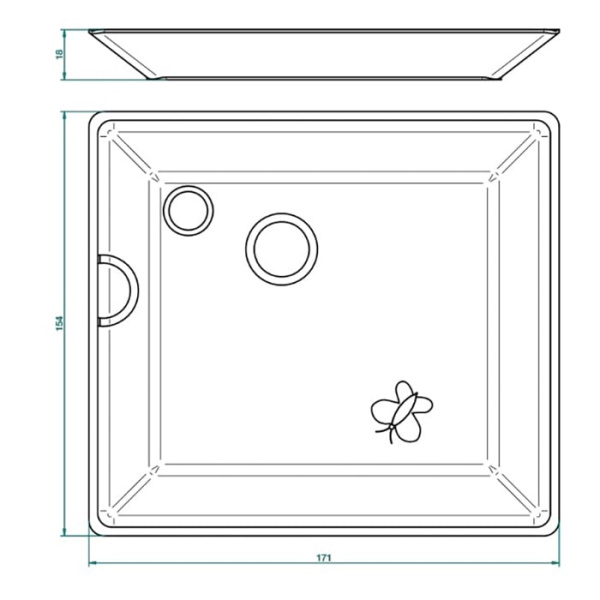Поднос THG Capucine vert dcor Platine A7E.A02.4613 белый