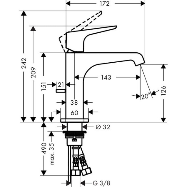 Смеситель для раковины Axor Citterio E 36110000