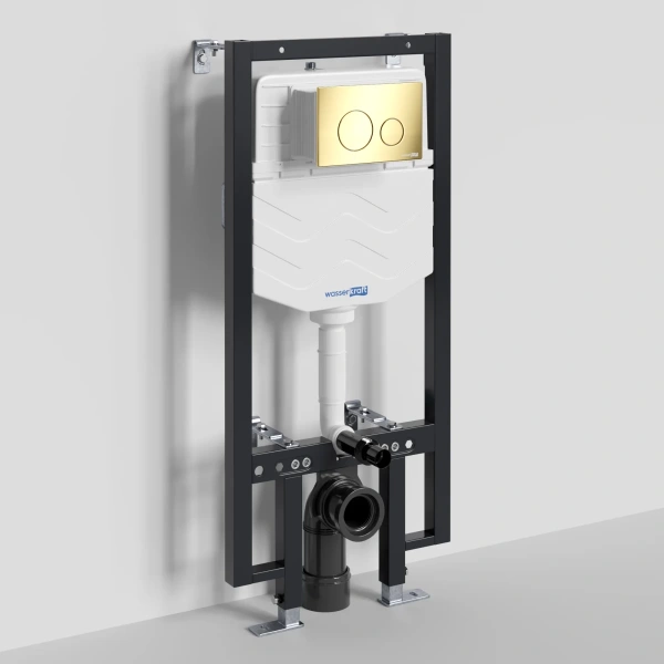 Инсталляция для унитаза WasserKRAFT Vils 56 56TLT.010.ME.PG02 с кнопкой смыва, золотой