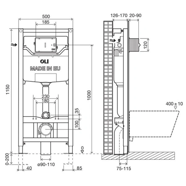 Инсталляция для унитаза OLI 120 Plus 290160m