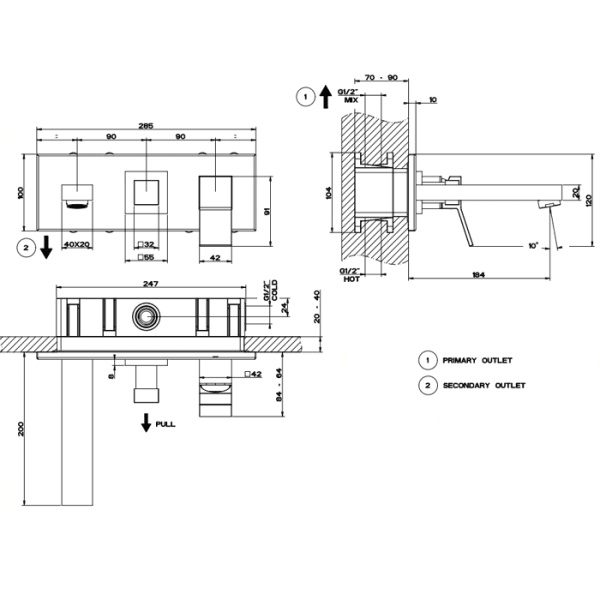 Смеситель для раковины Gessi Rettangolo K 53138#031