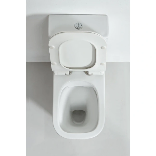 Унитаз-компакт Orange C02-000W безободковый, с сиденьем микролифт, белый глянец