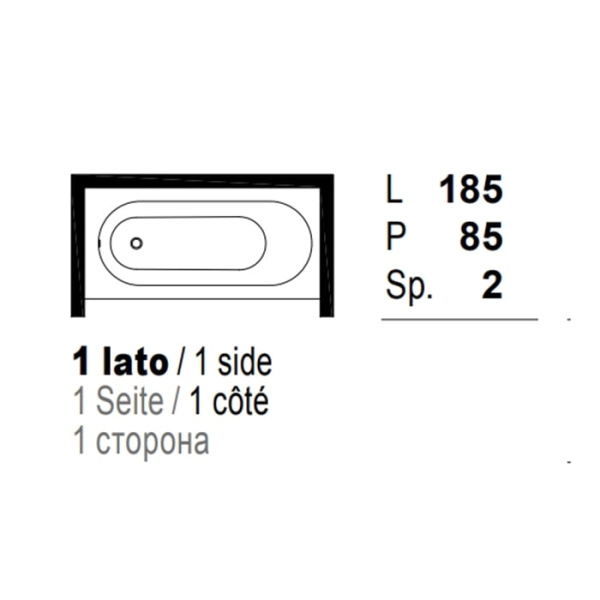 Ванна из искусственного камня Oasis Lutetia 185х87 0LTVA1SLCRLBSG16 белая статуя/авио