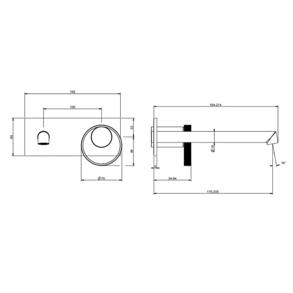 Смеситель для раковины Gessi Anello 63389#707 черный матовый