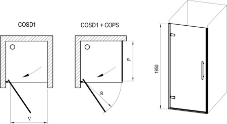 Душевая дверь Ravak COSD1 90 X0VV70A00Z1