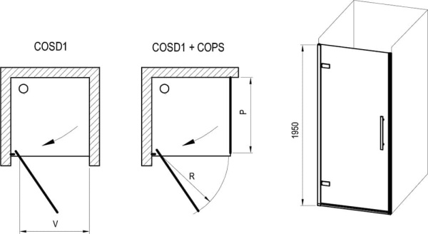 Душевая дверь Ravak COSD1 90 X0VV70A00Z1