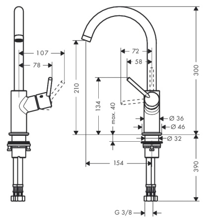 Смеситель для раковины hansgrohe Talis S2 32082000