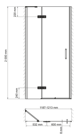 Душевая дверь WasserKRAFT Aller 10H05LBLACK L