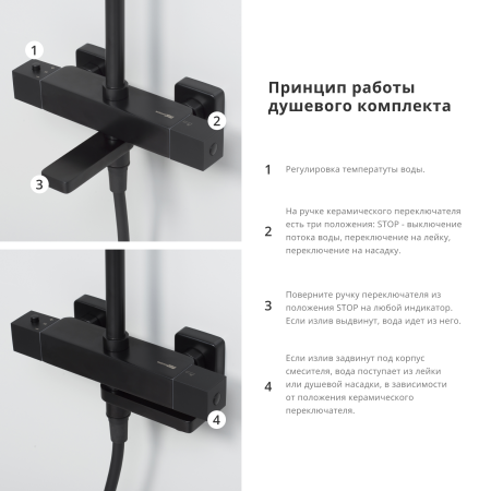 A29901  Душевой комплект с термостатическим смесителем