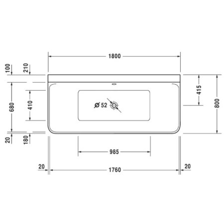 Акриловая ванна 180x80 см Duravit P3 Comforts 700381000000000