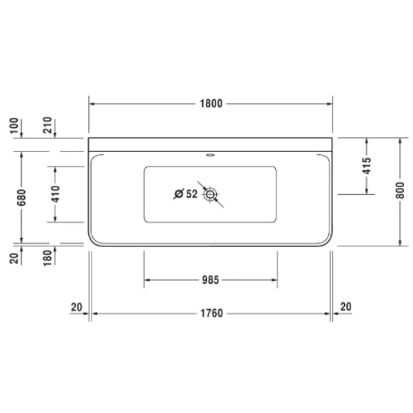 Акриловая ванна 180x80 см Duravit P3 Comforts 700381000000000
