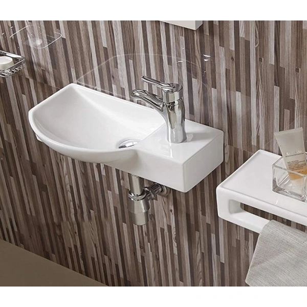 Раковина CeramaLux 7947BL 45x24 см L, рукомойник, белый