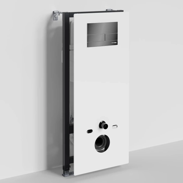 Инсталляция для унитаза WasserKRAFT Abens 20 20TLT.010.ME.WH.PB04 с кнопкой смыва, черный глянец