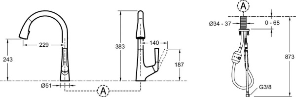 Смеситель для кухни Jacob Delafon Malleco E562-BL черный матовый