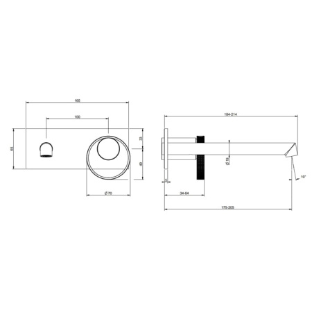 Смеситель для раковины Gessi Anello 63389#299 черный матовый