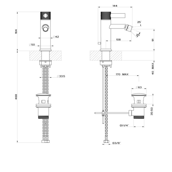 Смеситель для биде Gessi Inciso 58007#149