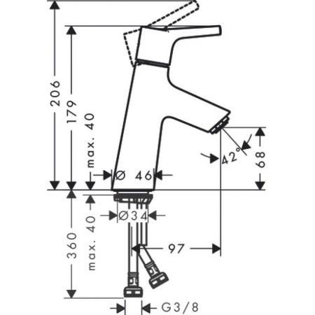 Смеситель для раковины hansgrohe Talis S 80 72012000 без сливного набора хром