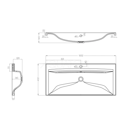 Раковина 100,2x45,2см Акватон Айрис 1A723031AG010