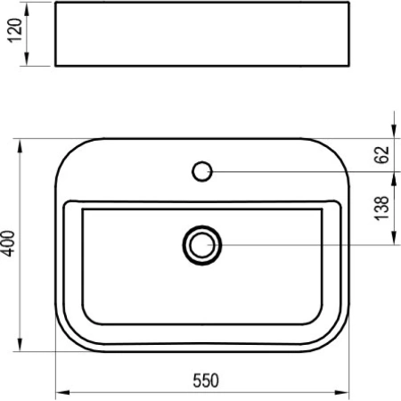 Раковина 55x40 см Ravak Ceramic Slim Shelf R XJX01155005