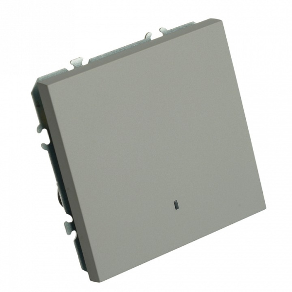 Выключатель одноклавишный с подсветкой без рамки Stekker Эмили 49941