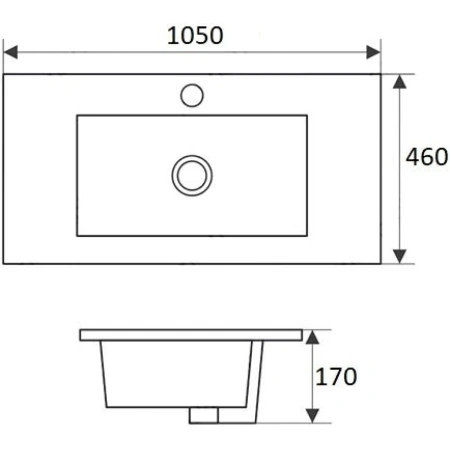 Раковина CeramaLux JY-807-100 105x46 см, накладная, белый