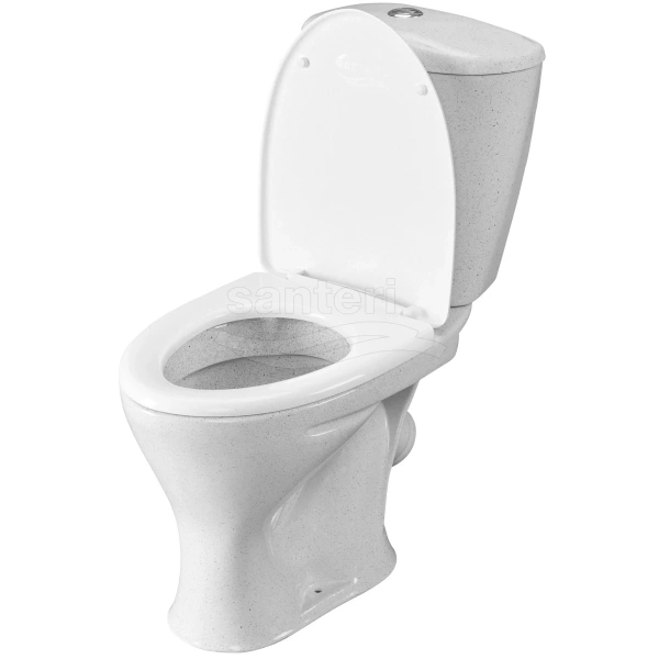 Унитаз-компакт Santeri Versia 1.P401.5.S01.00B.F (4607143311275) косой выпуск, с сиденьем, крап на белом