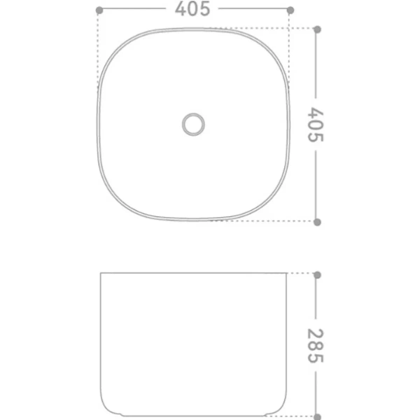 Раковина-чаша Abber Rechteck AC2222MB 40,5x40,5 см, накладная, черный матовый