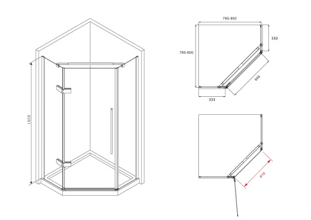 Душевой уголок Abber Ewiges Wasser AG05080B