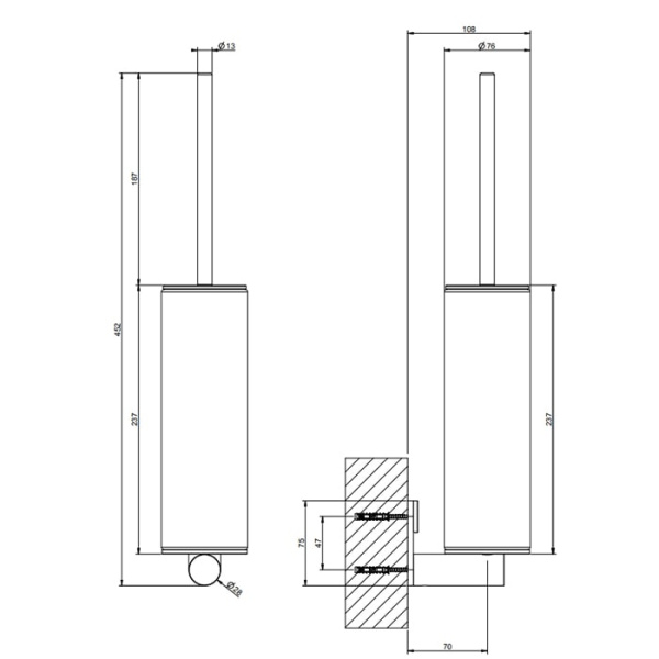 Туалетный ершик Gessi 316 54720#299 черный матовый