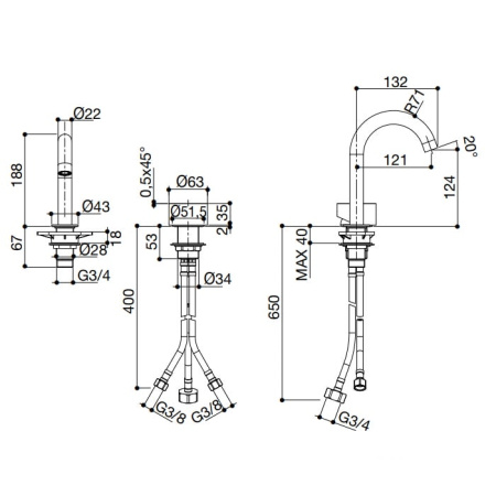 Смеситель для раковины FALPER AQUIFER #A34