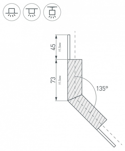 Соединитель угловой L-образный накладной Arlight KLUS 026137