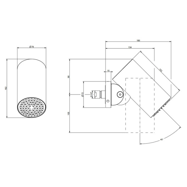 Верхний душ Gessi 316 57203#707 черный